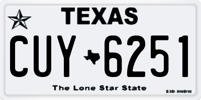 TX license plate CUY6251