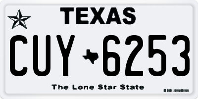 TX license plate CUY6253