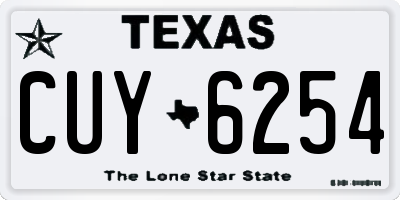 TX license plate CUY6254