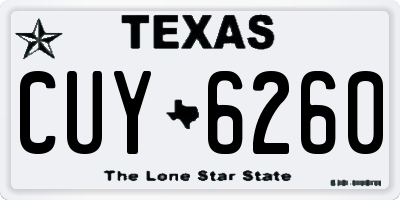 TX license plate CUY6260