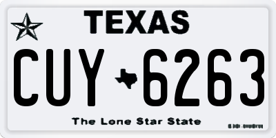 TX license plate CUY6263