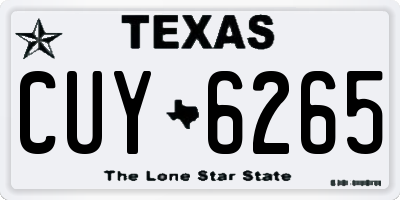 TX license plate CUY6265