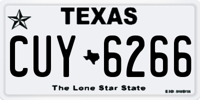 TX license plate CUY6266