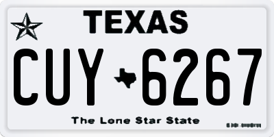 TX license plate CUY6267