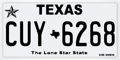 TX license plate CUY6268