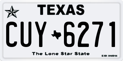 TX license plate CUY6271