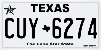 TX license plate CUY6274