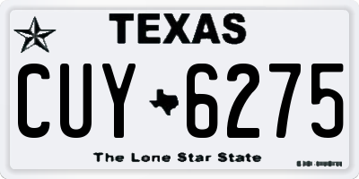 TX license plate CUY6275