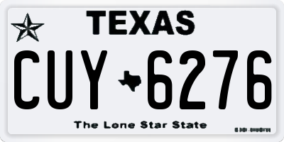 TX license plate CUY6276