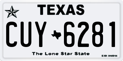 TX license plate CUY6281