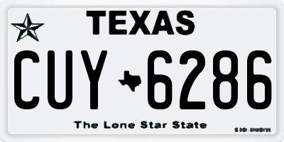 TX license plate CUY6286