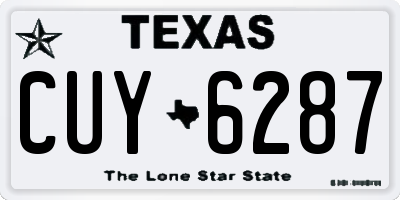 TX license plate CUY6287