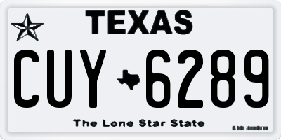 TX license plate CUY6289
