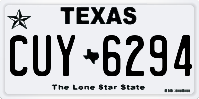 TX license plate CUY6294