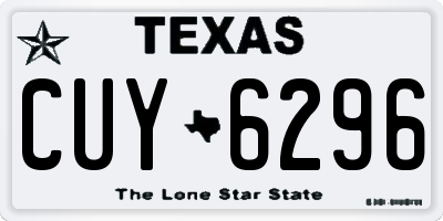 TX license plate CUY6296