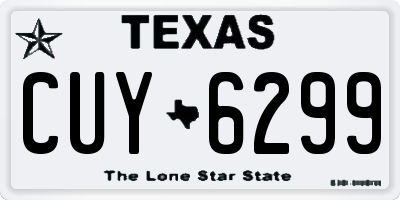TX license plate CUY6299