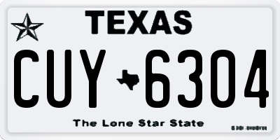 TX license plate CUY6304