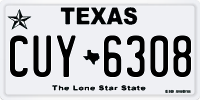 TX license plate CUY6308
