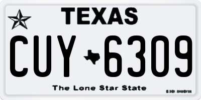 TX license plate CUY6309