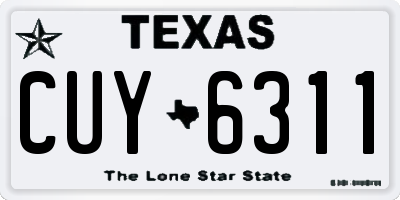 TX license plate CUY6311