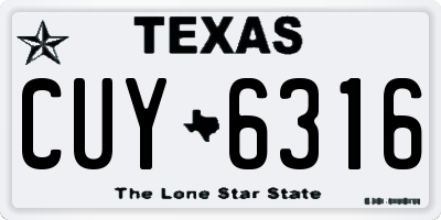 TX license plate CUY6316