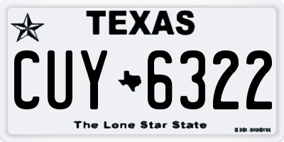 TX license plate CUY6322