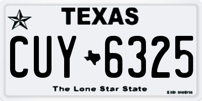 TX license plate CUY6325