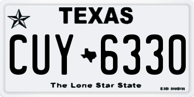 TX license plate CUY6330