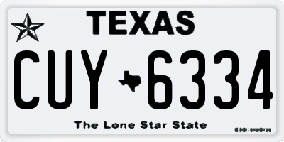 TX license plate CUY6334