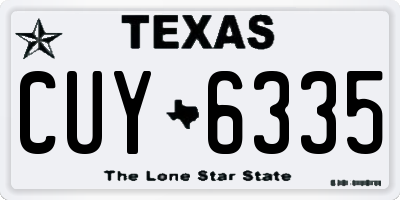 TX license plate CUY6335
