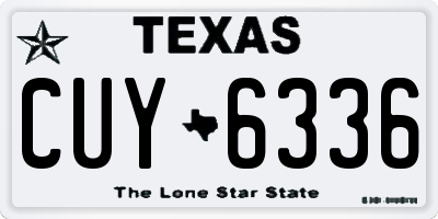 TX license plate CUY6336
