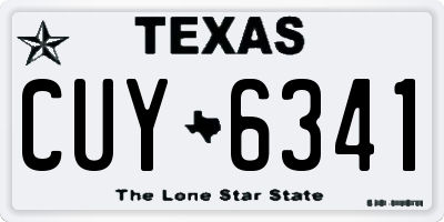 TX license plate CUY6341