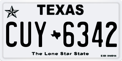 TX license plate CUY6342