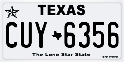 TX license plate CUY6356