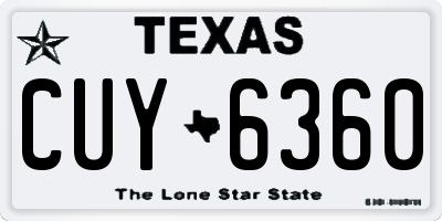 TX license plate CUY6360
