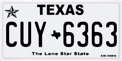 TX license plate CUY6363