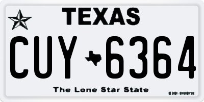TX license plate CUY6364
