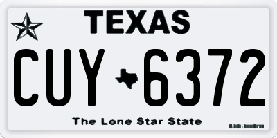 TX license plate CUY6372