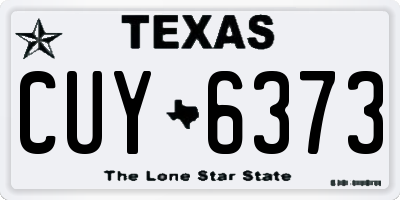 TX license plate CUY6373
