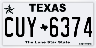 TX license plate CUY6374