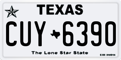 TX license plate CUY6390