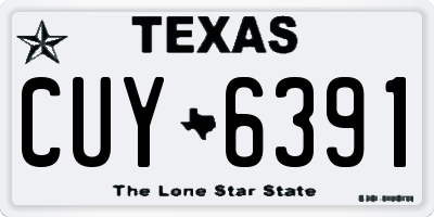 TX license plate CUY6391