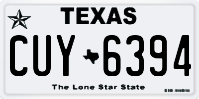 TX license plate CUY6394