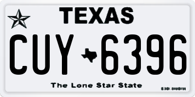 TX license plate CUY6396