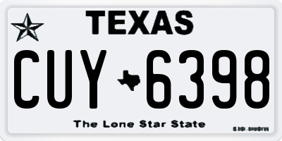 TX license plate CUY6398
