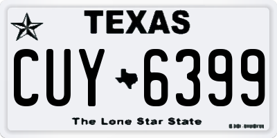 TX license plate CUY6399