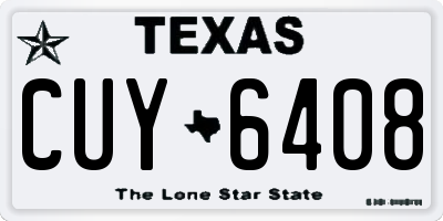 TX license plate CUY6408