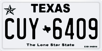 TX license plate CUY6409