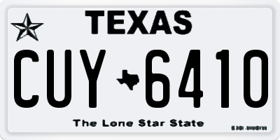 TX license plate CUY6410