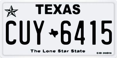 TX license plate CUY6415